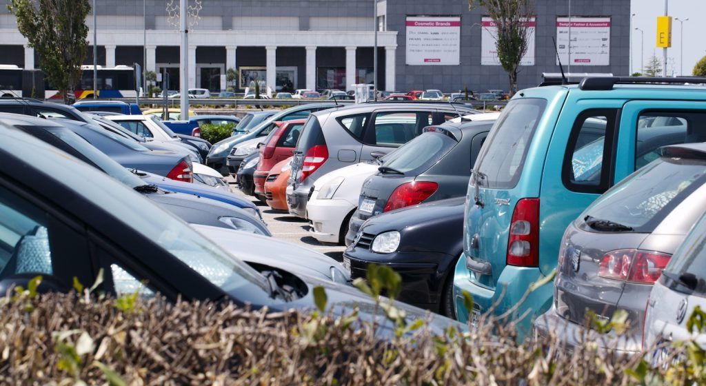 cars on car hire company forecourt